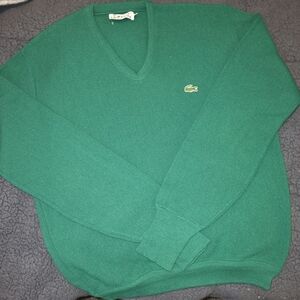 Lacoste Men's V-Neck Sweater in Kelly Green
